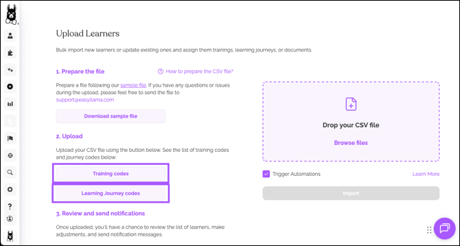 Copy Training and Learning Codes 