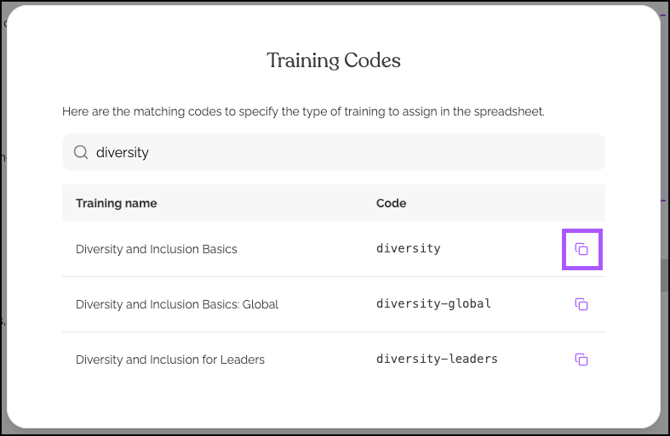 copy training codes