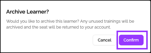 Confirm Archive step